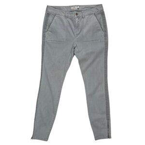 Vineyard Vines Pants Womens Size 10 Grey  Blue Stretch Zipper Hem Moto High Rise
